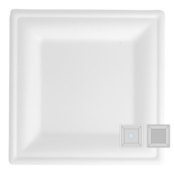 Square Plates "Bionic" Bagasse